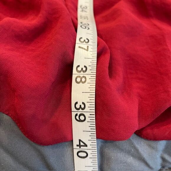 Slate & Willow Rose Illusion Dress Chiffon Lined Elastic Waist Red Womens Size 6 - Picture 14 of 14